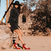 Rina - Strapped Block Heel Shoes