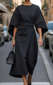 Marisca™ - Minimalist Belted Luxe Dress